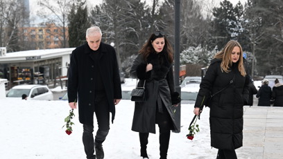 FOTO: Lukáš Vaculík a Regina Řandová přišli dát sbohem Pavlu Nečasovi.