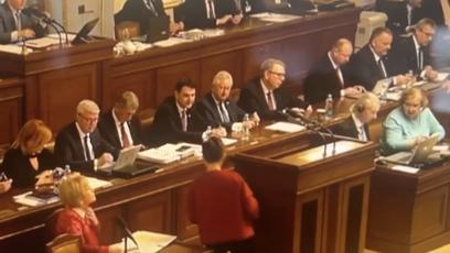 FOTO: Olga Richterová z Pirátu chodila ve sněmovně pozadu.