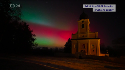 FOTO: Polární záře byla vidět i nad Benešovem, kde Hezucký zemřel.