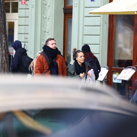 Lucie Vondráčková a William Valerián vypadali spokojeně. 