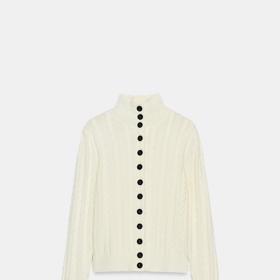 Úpletový kardigan s copánkovým vzorem, Zara, 849 Kč