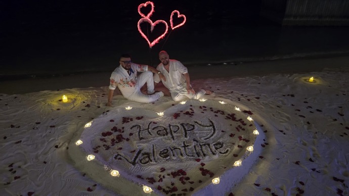 FOTO: Osmany Laffita oslavil Valentýn s partnerem na Maledivách.
