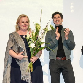 Sabina Remundová a Marek Adamczyk na slavnostním promítání prvních dvou dílů seriálu Buldok z Poděbrad.