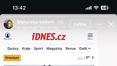 FOTO: Filip Turek zkritizoval demonstraci na podporu Petra Pavla.