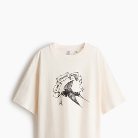 Oversize tričko s potiskem, H&M, 479 Kč