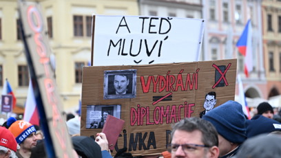 FOTO: Demonstrace v centru Prahy na podporu prezidenta Petra Pavla.