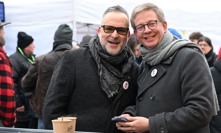 Aleš Cibulka s Michalem Jagelkou dorazili na demonstraci. 