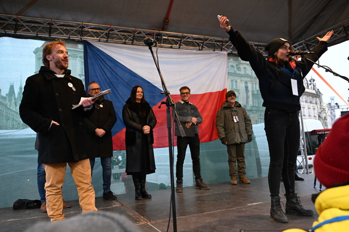 FOTO: Sarah Haváčová dala hlasitě najevo svůj názor.