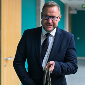 Jan Souček u Obvodního soudu pro Prahu 4.