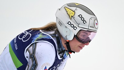 FOTO: Zklamaná Ester Ledecká po nedokončeném sjezdu.
