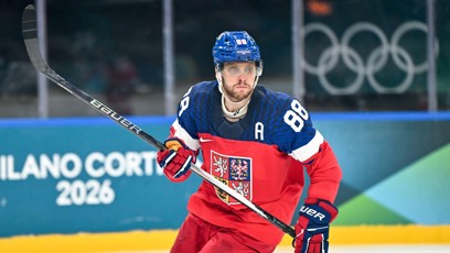 FOTO: David Pastrňák v utkání proti Kanadě.