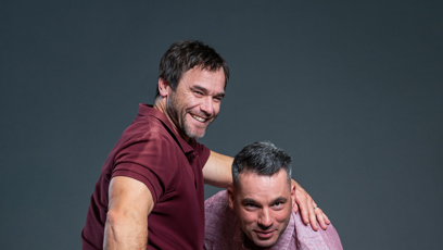 FOTO: Vavřinec Hradilek s cyklistou Tomášem Slavíkem.