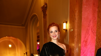 FOTO: Michaela Maurerová zvolila sametové šaty.