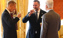 Igor Červený  si připíjí po svém jmenování.