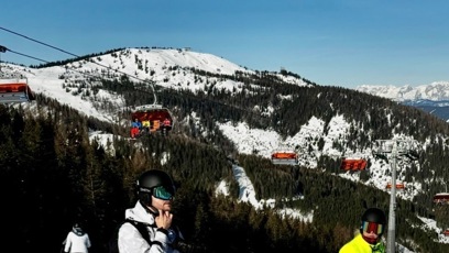 FOTO: Užívali si sníh a hory v Alpách.