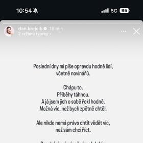 Daniel Krejčík se vyjádřil k současné situaci.