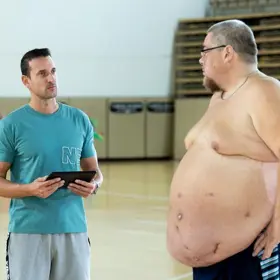 Martin Košťál a Honza Erben během vážení.