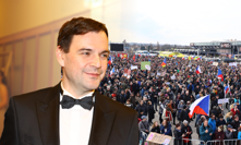 Macinka se vysmál demonstrantům. Protestující označil za hrozbu demokracie, shodil i Svěráka s Trojanem