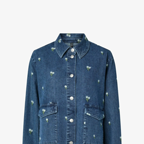 Košilová halenka s květinovou výšivkou, Pieces, 1590 Kč