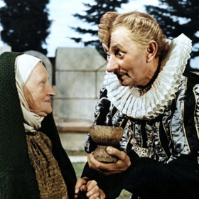 Terezie Brzková a Vlasta Burian v pohádce Byl jednou jeden král.