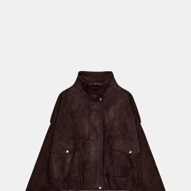 Bunda z imitace semiše s pásky, Zara, 1 499 Kč