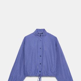 Kostkovaná košile balonového střihu, Zara, 699 Kč