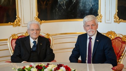 FOTO: Prezident Petr Pavel a italský prezident Sergio Mattarella.