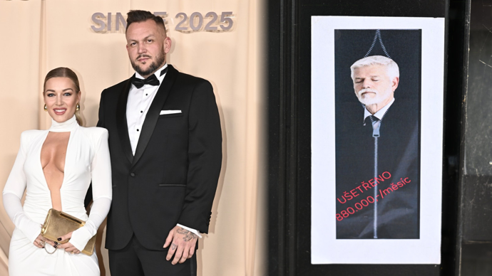 FOTO: Dominika Myslivcová, její příel Jakub V. a podivná výhrůžka s mrtvolou Petra Pavla na jeho domě.
