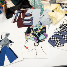 ...nebo tvorbou textilního obrazu.