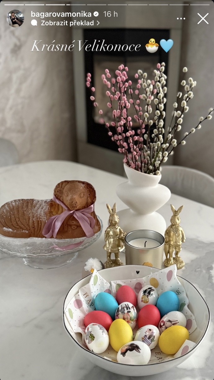 FOTO: Monika Bagárová byla na Velikonoce připravená.