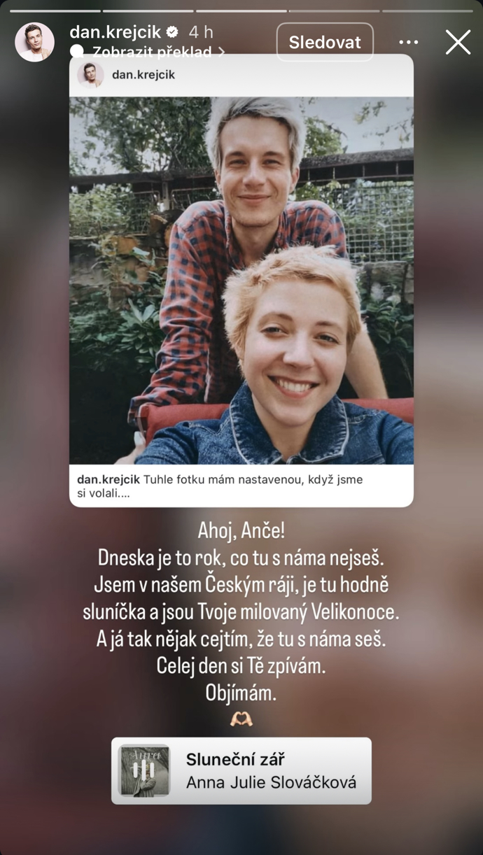 FOTO: Daniel Krejčík sdílel rok po smrti Aničky dojemný příspěvek. – stránka 10