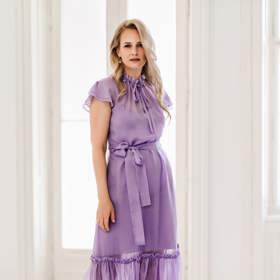 Fialkové  hedvábné šaty, LUCIE MARIM, 12900 Kč