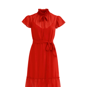 Rudé hedvábné šaty, LUCIE MARIM, 12900 Kč