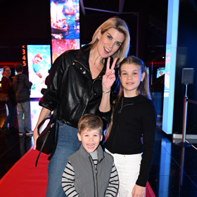 Iveta Lutovská měla po boku dětí velmi dobrou náladu.