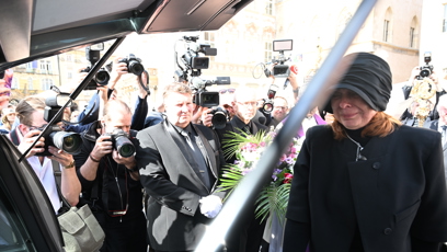 FOTO: Radka Potměšilová na pohřbu svého manžela Jana Potměšila.