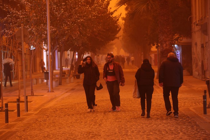 FOTO: Saharský prach v Řecku.