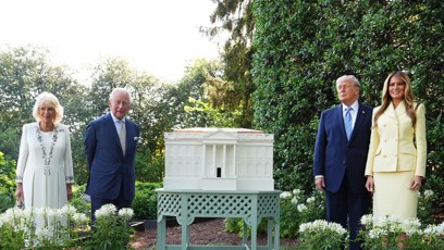 FOTO: Královský pár a prezidentský pár v Bílém domě.
