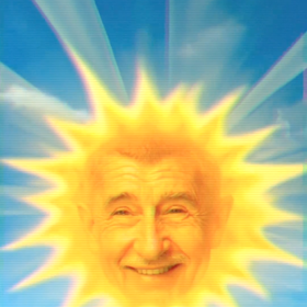 Andrej Babiš je ve videu, které sdílel Petr Fiala na síti X, vyobrazený jako slunce z dětského pořadu Teletubbies.