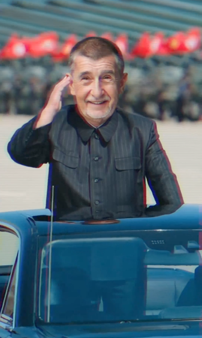 FOTO: Andrej Babiš je ve videu, které sdílel Petr Fiala na síti X, vyobrazený jako severokorejský vůdce Kim Čong-un. – stránka 29