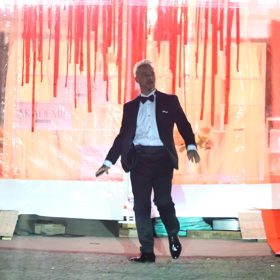 Jakub Bína měl celý večer skvělou náladu.