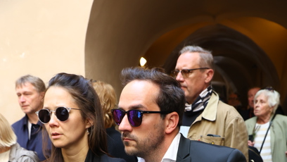 FOTO: Matouš Ruml na pohřbu Jana Potměšila.