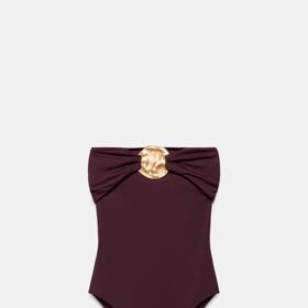 Plavky bandeau s kovovými detaily, Zara, 999 Kč