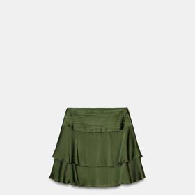 Saténová mini sukně s volány, Zara, 699 Kč