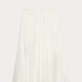 Plisovaná midi sukně áčkového střihu z čisté bavlny, Marks&Spencer, 1199 Kč