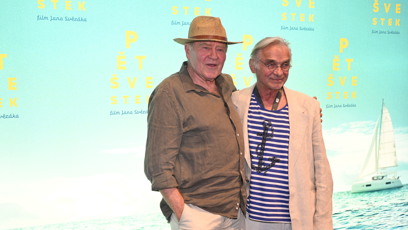FOTO: Jan Vlasák a Oldřich Kaiser na premiéře filmu Pět švestek.