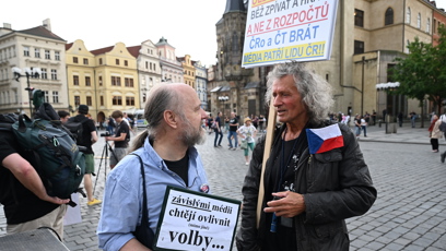 FOTO: Demonstranté na Staroměstském náměstí.