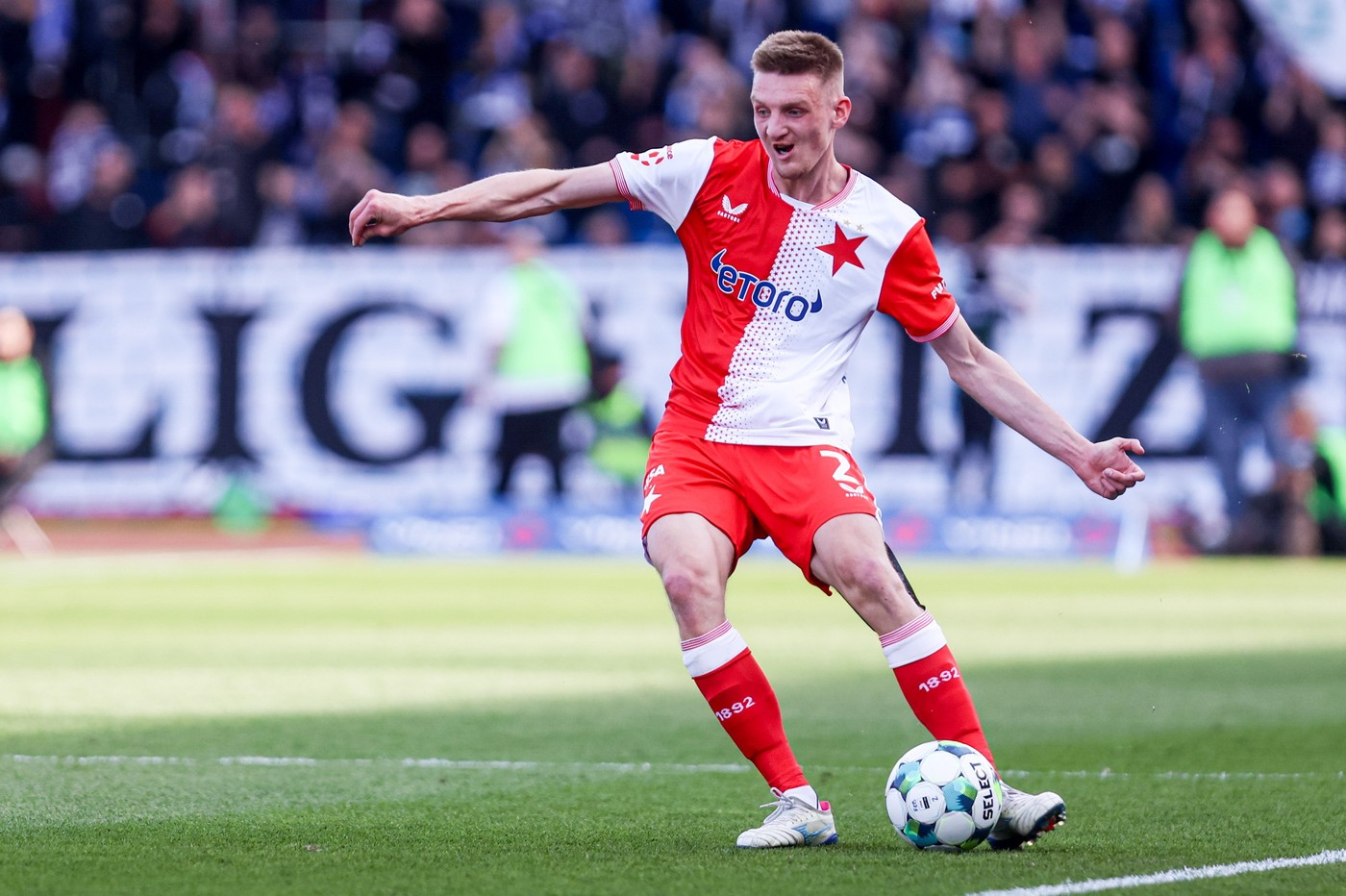 Obránce Slavie Štěpán Chaloupek.