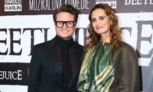 Manželé Ondřej a Daniela Brzobohatí na premiéře muzikálu Beetlejuice.