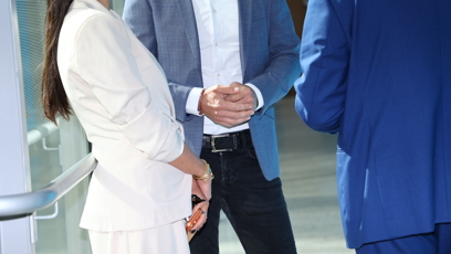 FOTO: Agáta Hanychová byla elegantně oblečená.
