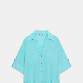 Krátká košile ze lněné směsi, Zara, 549 Kč